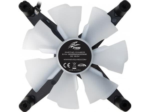 EVOLVEO Ptero 12CR, PWM, 4pin, LED ÄervenÃ½, 12V ventilator 120mm