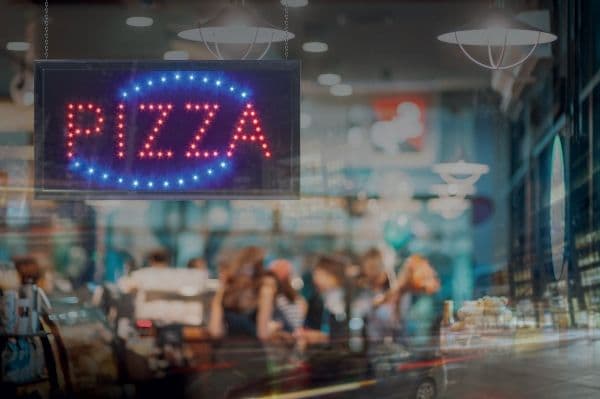 Securit® tofarvet LED-pizzaskilt