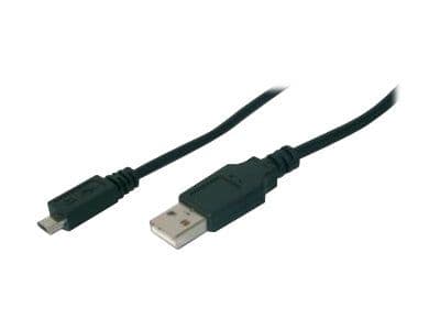 ASSMANN - USB-kabel - Micro-USB type B (hann) til USB (hann) - USB 2.0 - 3 m - formstøpt - svart