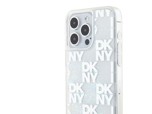 DKNY Liquid Glitter multilogo-skal för iPhone 15 Pro Max - vit