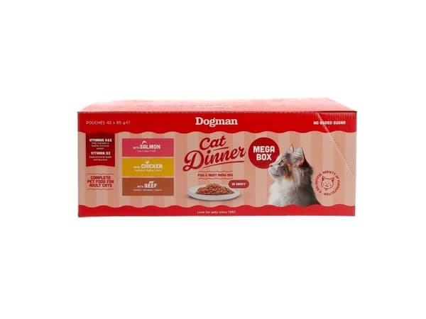 Dogman Cat Dinner Mega Box Gravy Våtfoder för katt 42x85g