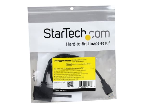 StarTech.com USB3S2SAT3CB, Sort, CE, FCC, REACH, ASMedia - ASM1153E, 0 - 60 °C, -10 - 70 °C, 49 mm