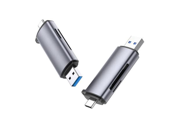 Ugreen - Kortleser - 2-i-1 (microSD, microSDHC, microSDXC, MMC, RS-MMC, SD, SDHC, SDXC) - USB 3.0/USB-C
