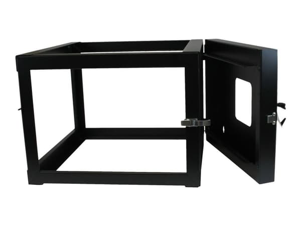 StarTech.com 6U Hinged Open Frame Wall Mount Network Rack - 4-Post 22" Depth Swing Out Computer Equipment Rack - 110lbs capacity (RK619WALLOH) - Ra...