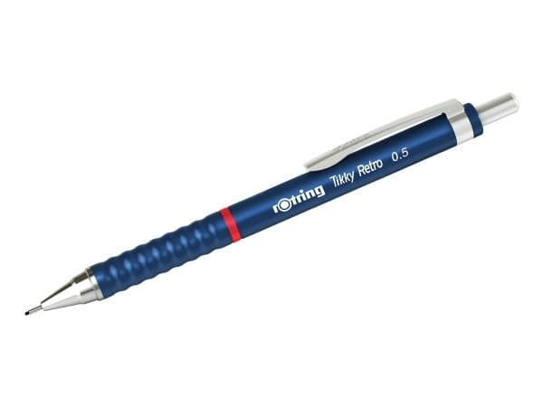 Rotring Tikky Retro, Blå, Plast, Grå, 2B, 0,5 mm, Rund