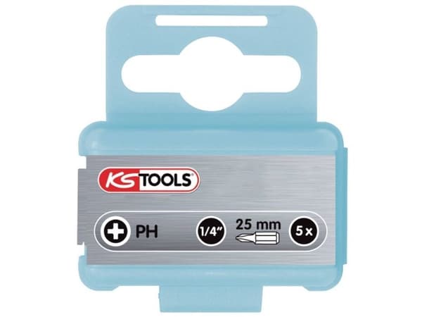 KS Tools 910.2204 kryssbits PH 2 rustfritt stål V2A 6,3 5 stk