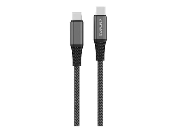 4smarts USB-C USB-C-kaapeli PremiumCord 100W 1.5m musta