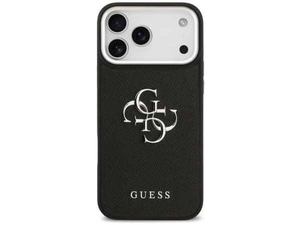 Guess Grained Big 4G Classic Logo case for iPhone 17 Pro Max - black