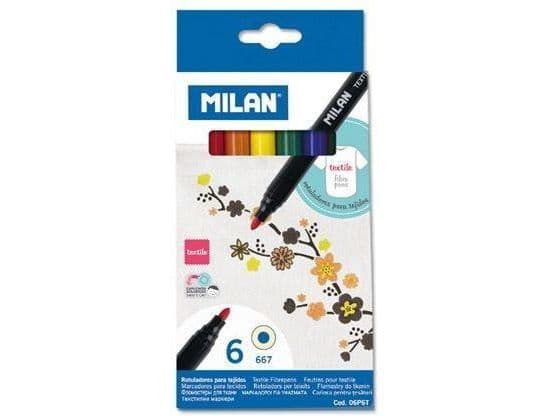 Milan fabric markers 6 färger