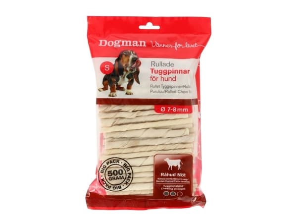 Dogman Tuggpinnar Rullade 100p Vit 12,5cm 12,5cm