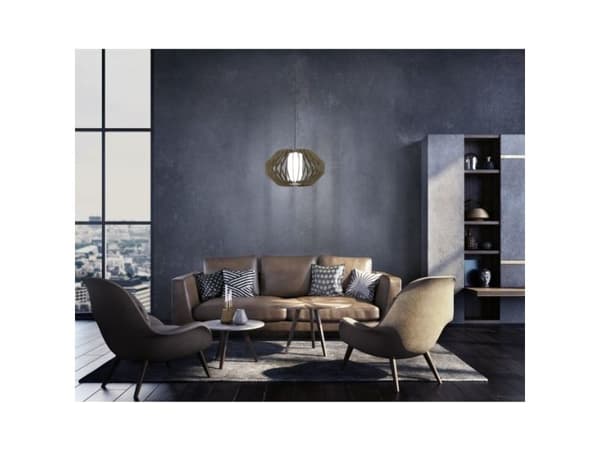 EGLO RUSTICARIA pendellampa E27 svart/brun/vit