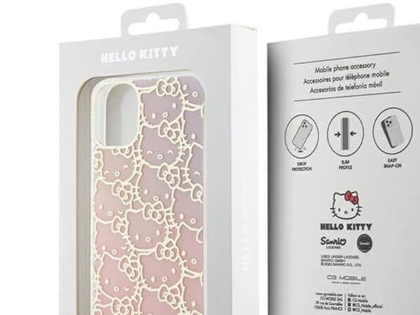 Hello Kitty IML gradient electrop crowded kitty-head case för iPhone 11 / Xr - Rosa