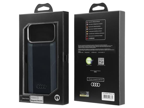 Audi A6 kunstlær MagSafe-deksel til iPhone 17 Pro Max - svart