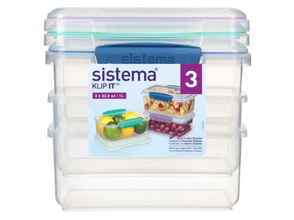 Sistema - 1L Rectangular Accents 3 Pack