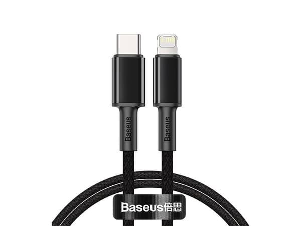 Baseus CATLGD-01, 1 m, Lightning, USB C, Hankjønn, Hankjønn, Sort