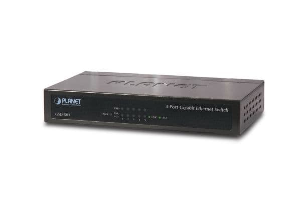PLANET GSD-503 - Switch - 5 x 10/100/1000 - stasjonær