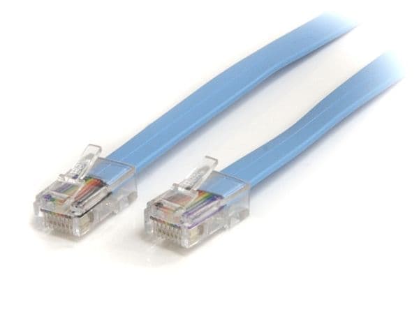 StarTech.com Cisco Console Rollover Cable - RJ45 Ethernet - Network cable - RJ-45 (M) to RJ-45 (M) - 6 ft - molded, flat - blue - ROLLOVERMM6 - Nät...
