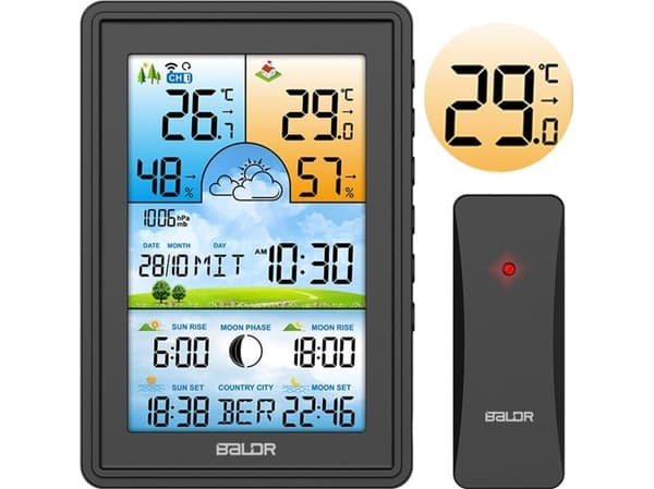 Berdsen väderstation med display BD-906, svart