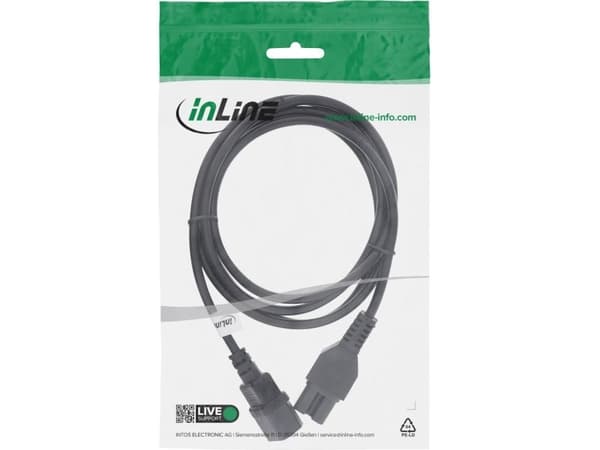 InLine 16811, 2 m, C15 liitin, IEC C14