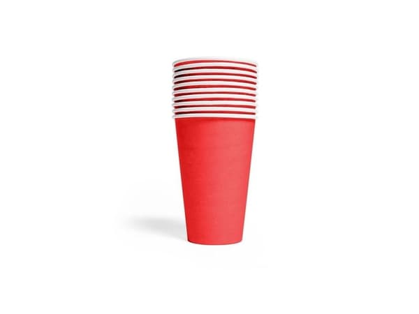 Røde papkrus, 350ml 10 stk