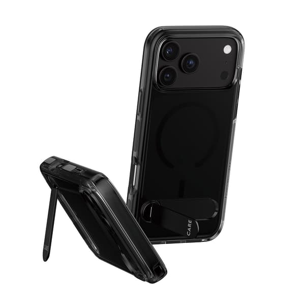 CARE by PanzerGlass Kickstand Case Smokey m. Schwarz MagSafe iPhone 18 Pro Max | 17 Pro Max