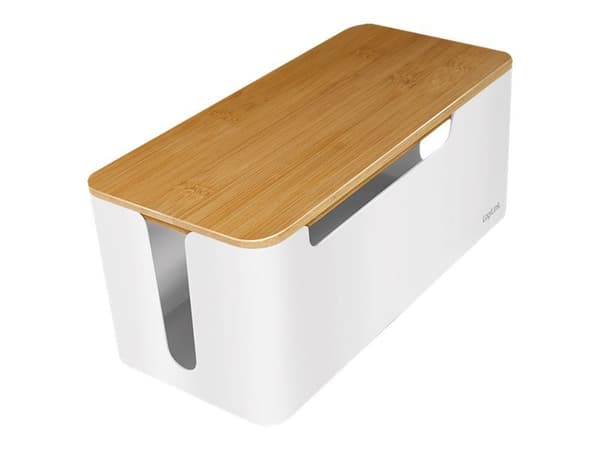 LogiLink - Kabelfördelare - med bambulock - bambu, vit