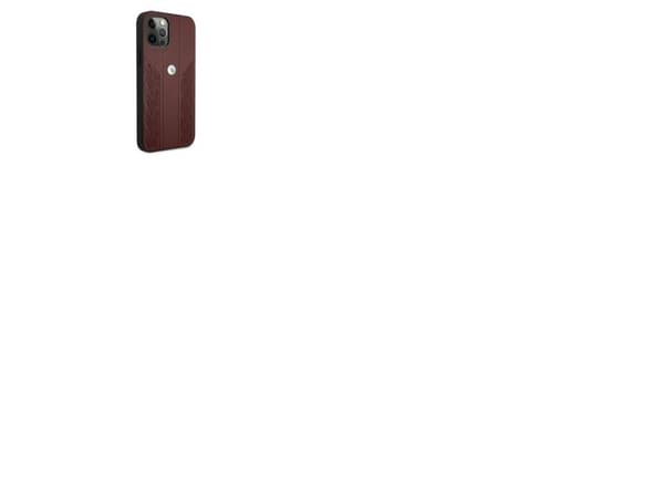 BMW Leather Curve Perforate-deksel til iPhone 12 Pro Max - rød