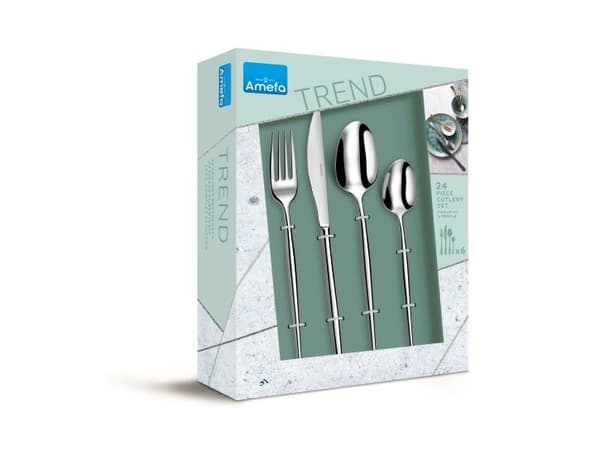 Soprano 1114 24-dels sett i trend box rustfritt stål