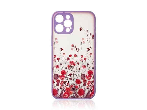 Design-skal för iPhone 12 Pro Max - blommor lila