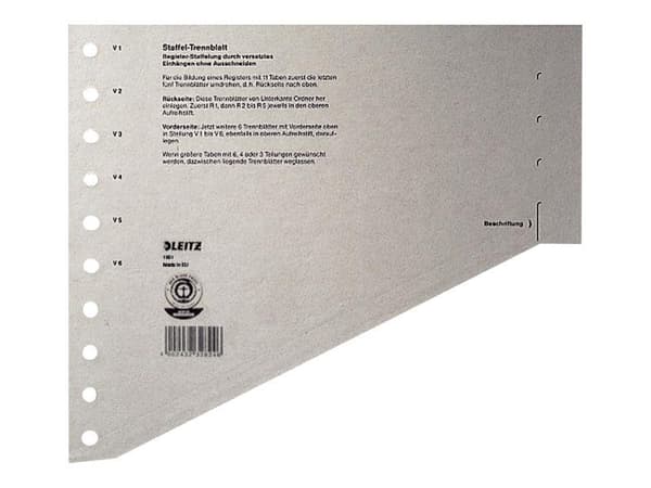 Leitz - Inndeler - for A4 (210 x 297 mm) - grå