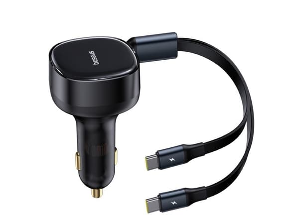 Baseus Enjoyment Retractable 2-i-1 bil-lader C+C 33W Cluster Black