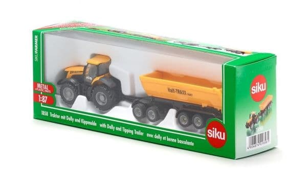 Siku 1858, Traktor modell, Plast, Sort, Gul