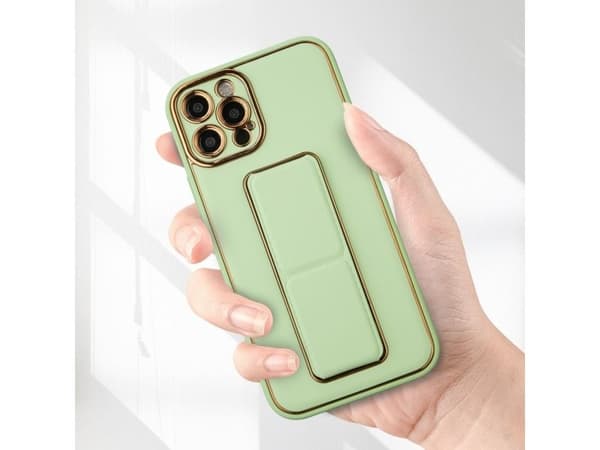 Nytt Kickstand-deksel til iPhone 12 Pro med stativ, rosa