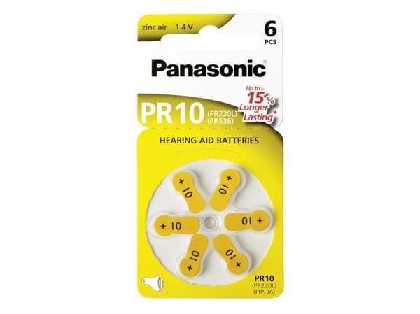 Panasonic - Batteri 6 x PR10 - Sinkluft - sølv