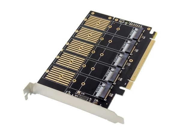 InLine 76619G, PCIe, M.2, SATA, Hankjønn, PCIe 3.1, JMB585, 6 Gbit/s