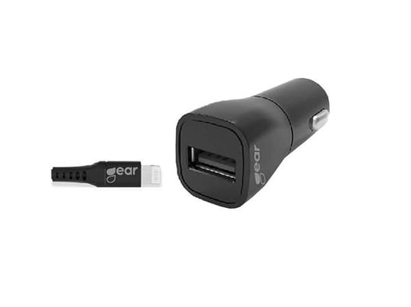 Oplader 12V USB-A inkl. Lightning kabel
