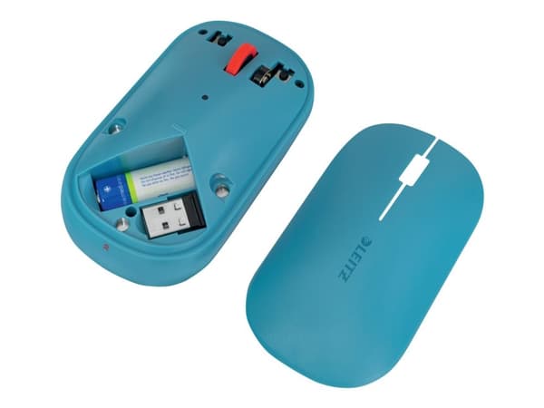 Leitz Cosy langaton hiiri, Molempikätinen, RF Wireless + Bluetooth, 4000 DPI, Sininen