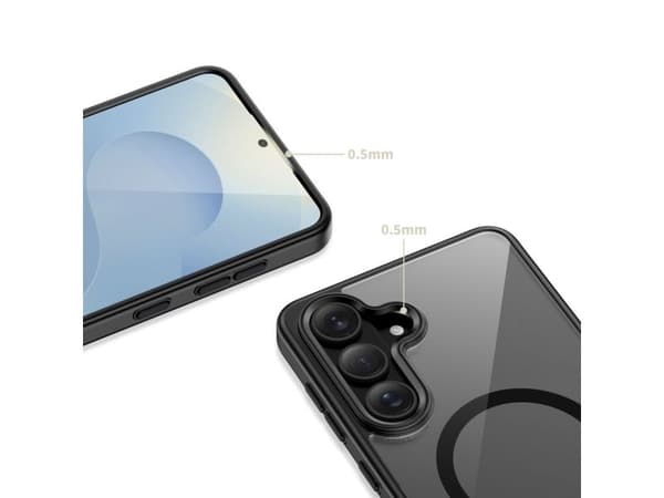Tech-Protect Magmat MagSafe-deksel til Samsung Galaxy S26 - transparent sort