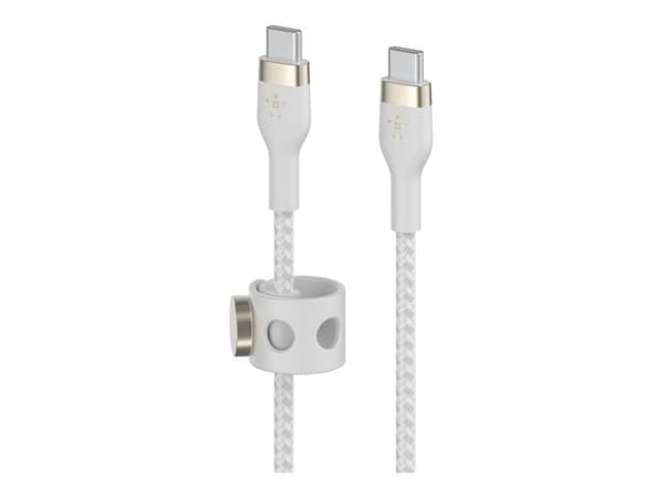 Belkin BOOST?CHARGE PRO Flex, 2 m, USB C, USB C, USB 2.0, Valkoinen