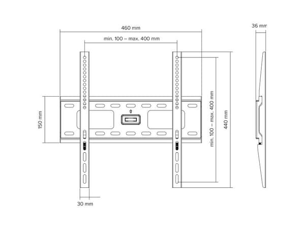 InLine 23102A, 81,3 cm (32"), 81,3 cm (32"), 75 kg, Musta