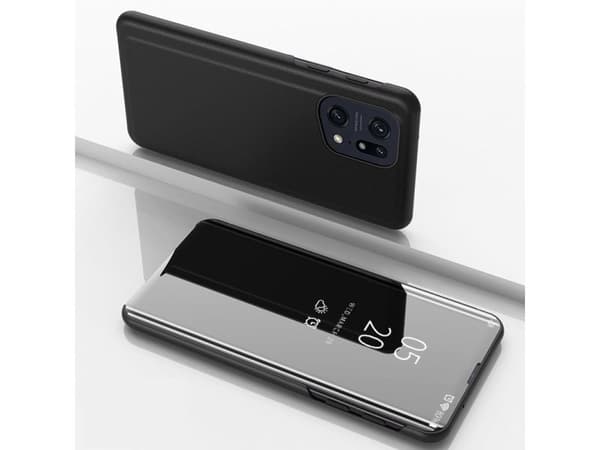 Hurtel Clear View-deksel til Oppo Find X5 Pro med klaff - sort
