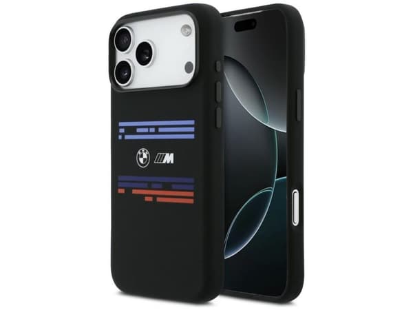 BMW M Silicon Horizontal Line MagSafe Case for iPhone 17 Pro Max - Black