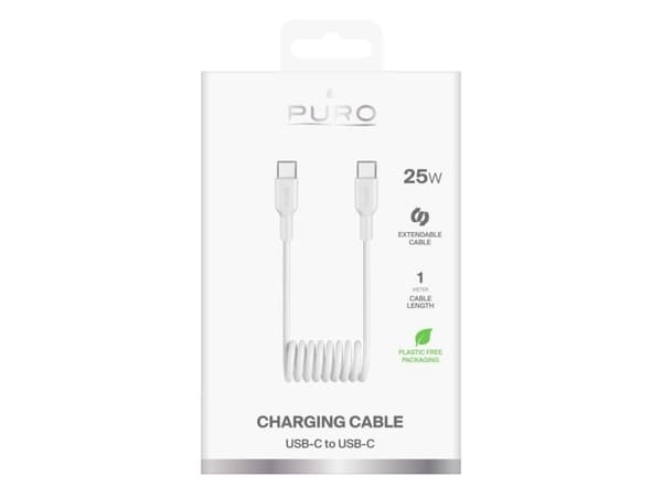 USB-kabel Puro USB-C till USB-C 1 m vit
