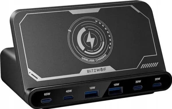 Blitzwolf-lader BW-S27 160W, 2xUSB-A, 4xUSB-C, 15W (svart)