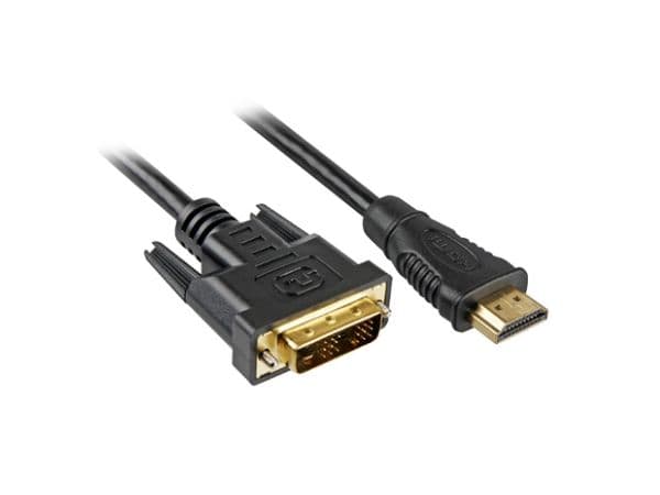 Sharkoon - Sovitinkaapeli - single link - HDMI uros - DVI-D uros - 5 m