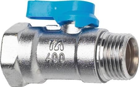 TA400 1/2" kulventil muff/nippel med blått vred