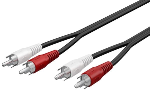 Goobay 50029, 2 x RCA, Hankjønn, 2 x RCA, Hankjønn, 2,5 m, Sort