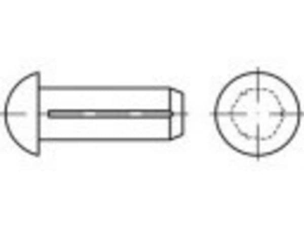 TOOLCRAFT halvrund spårstift 3 mm mässing 1000 st