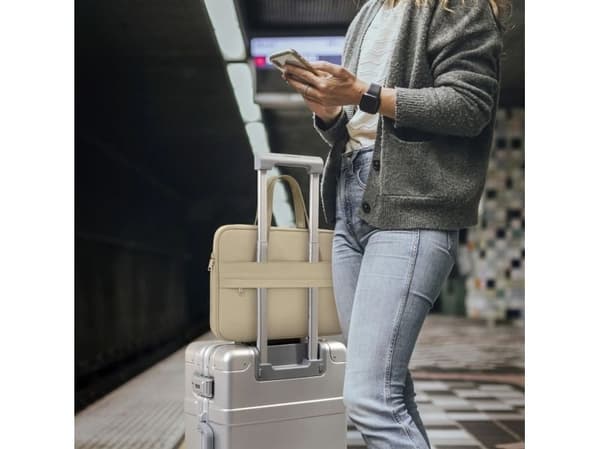 Tech-Protect bæreskål/bæremappe for 13-14" laptop - beige