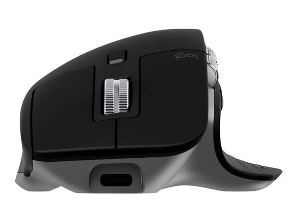 Logitech MX Master 3S (For Mac) - Mus - laser - 7 knapper - trådløs - Bluetooth, 2,4 GHz - Logitech BOLT-mottaker - grafitt